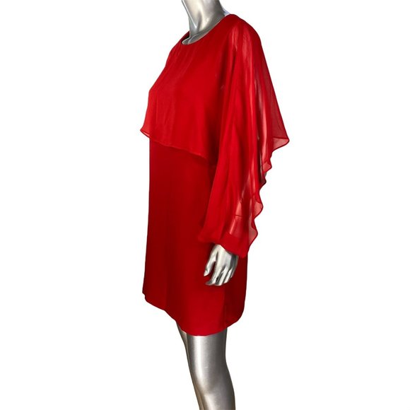 Nanette Lepore Red Riding Hood Chiffon Dress with Pockets 4 - Picture 4 of 9